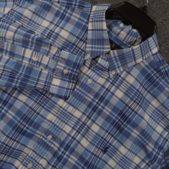 Ralph Lauren Other - Ralph Lauren Shirt Mens Big 2X Blue Plaid Long Sleeve Button-Up Cotton